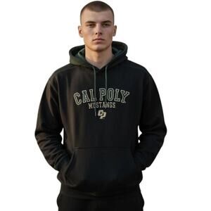 Cal Poly Mustangs Hoodie Sweatshirt L Black Embroidered Logo University Unisex